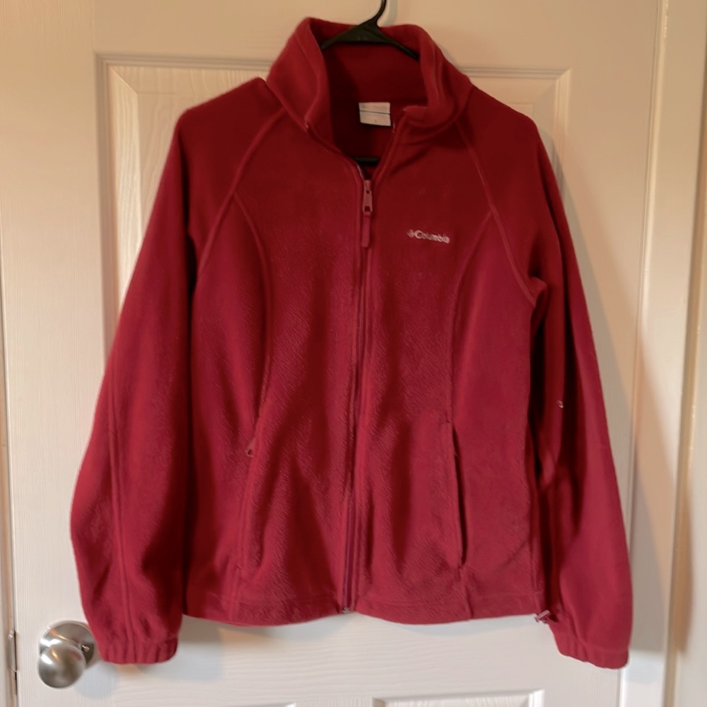 Columbia red fleece jacket size M